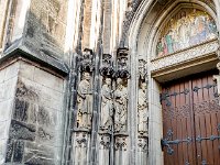 Erklärungen und Rätsel am Portal der St. Lamberti-Kirche  Erklärungen und Rätsel am Portal der St. Lamberti-Kirche : 2020.45 Jahre, Deutschland, Europa, Europe, Germany, Klassentreffen, Münster, Nordrhein-Westfalen